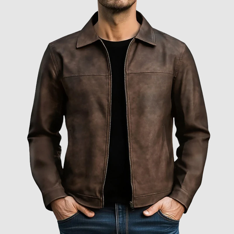 Beckett | Tailored Faux Leather Biker Jacket