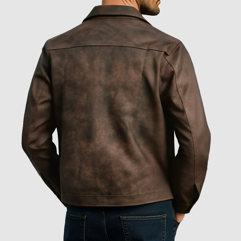 Beckett | Tailored Faux Leather Biker Jacket